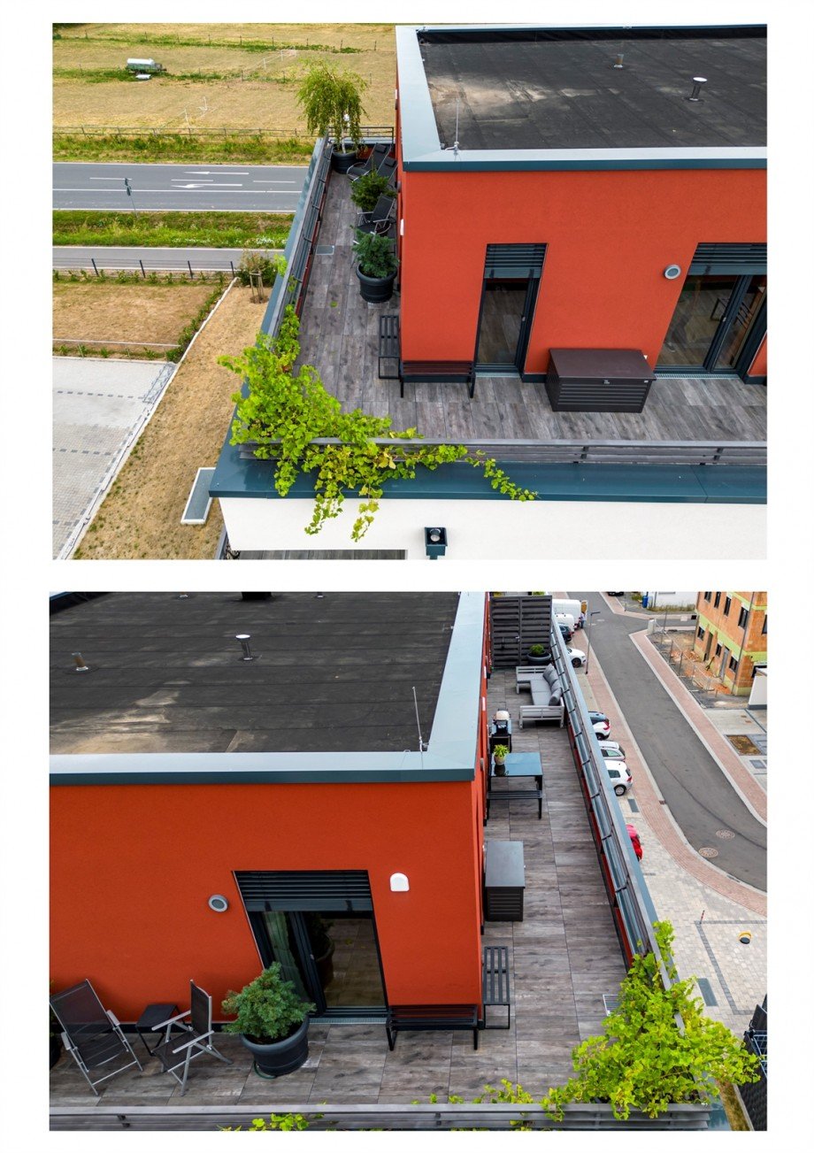 Terassen - Drone Penthousewohnung Gro�-Zimmern
