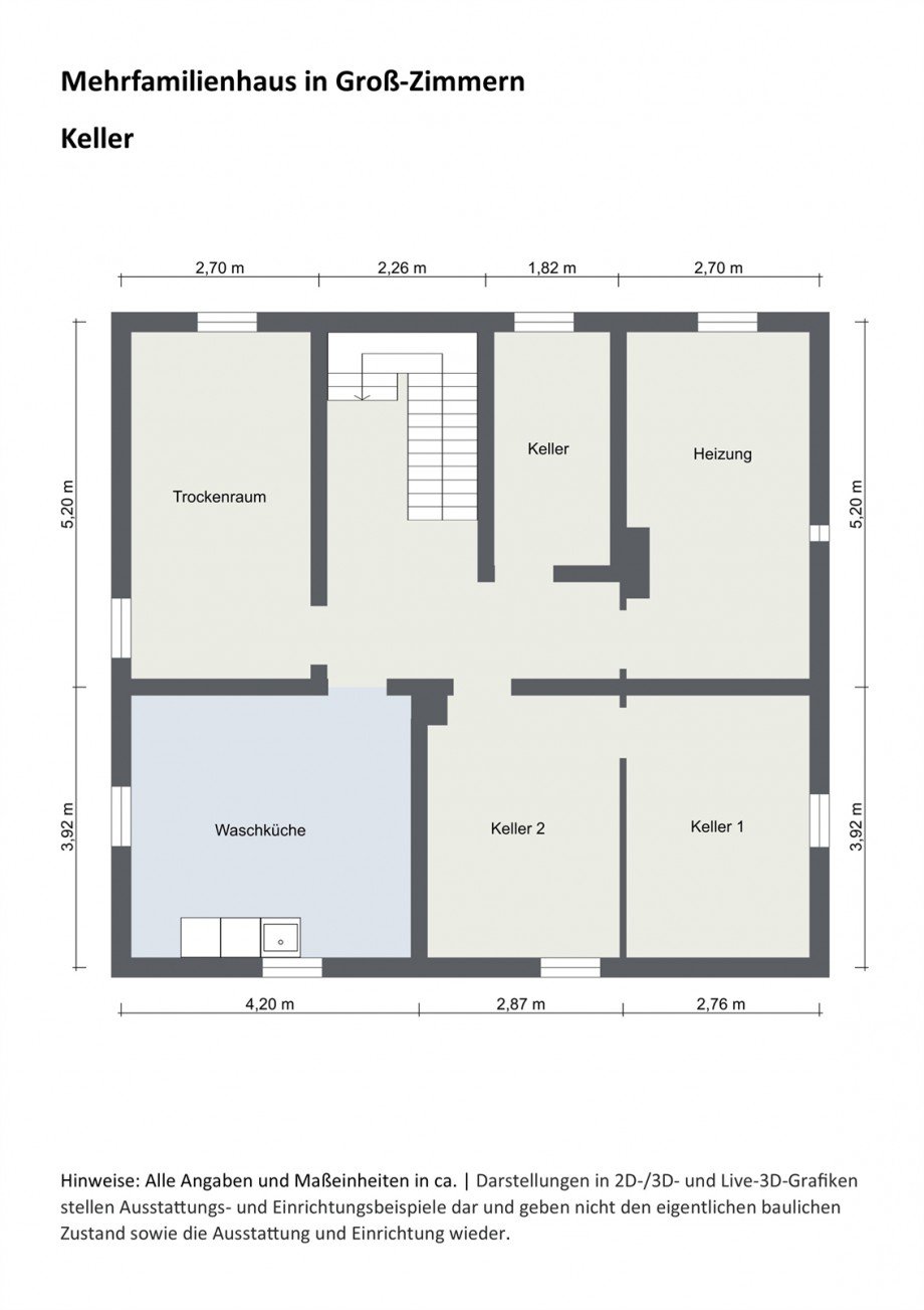 Keller - Grundriss 2D Einfamilienhaus Gro�-Zimmern
