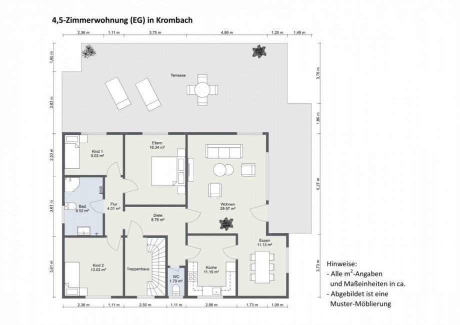 Grundriss 2D Etagenwohnung Krombach