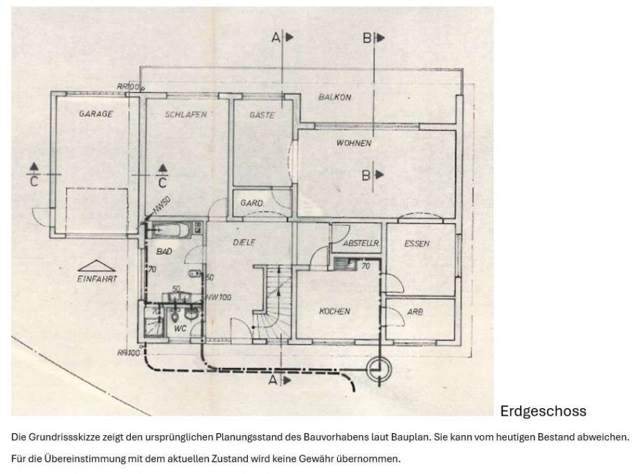 Grundriss Erdgeschoss Einfamilienhaus Otzberg-Ober-Nauses