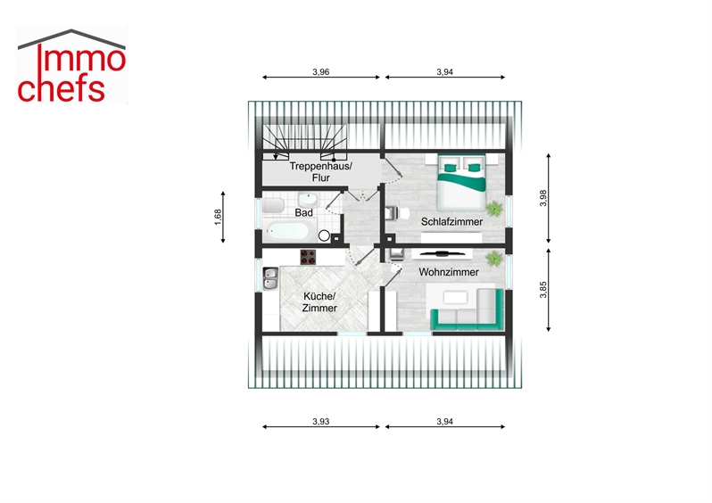 Obergeschoss - Grundriss Einfamilienhaus Neu-Anspach