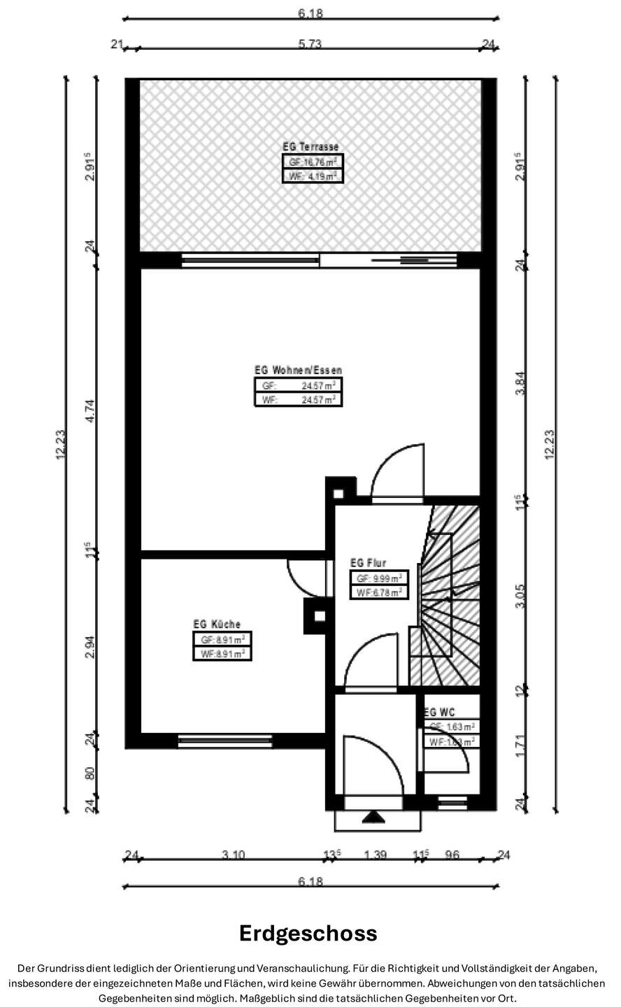 Erdgeschoss - Grundriss Reihenmittelhaus Goldbach