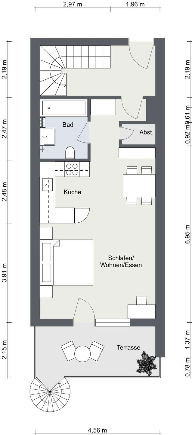 15 - EG-Wohnung in Gro�-Zimmern - 2D - Etage 1 - Grundriss Wohnung Gro�-Zimmern