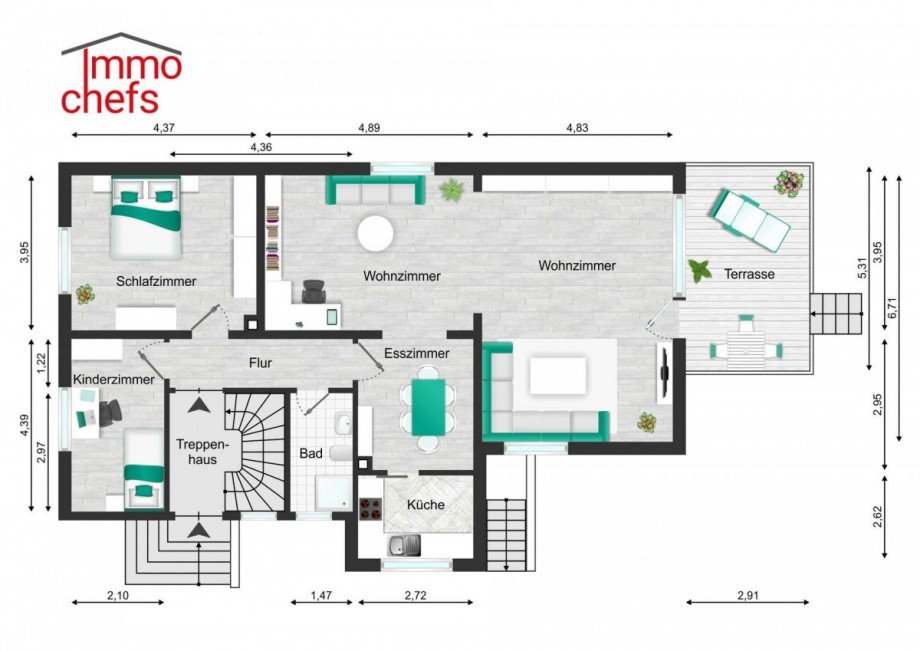 5.1 Erdgeschoss - 2-Fam-Wohnhaus Zweifamilienhaus R�dermark